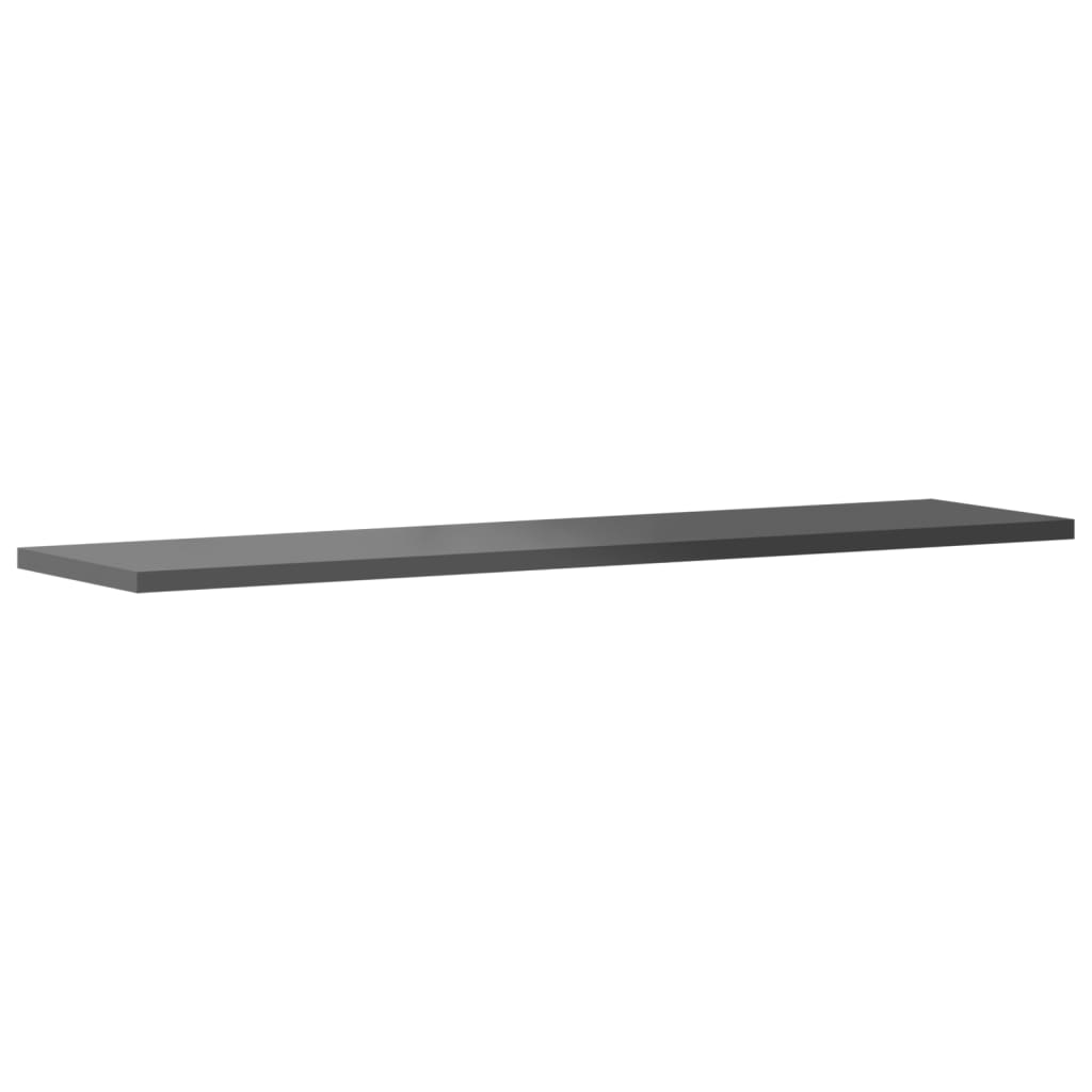 Ripiani per Libreria 8pz Grigio Lucido 80x20x1,5cm Multistrato