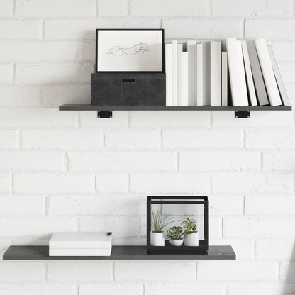 Ripiani per Libreria 8pz Grigio Lucido 80x20x1,5cm Multistrato
