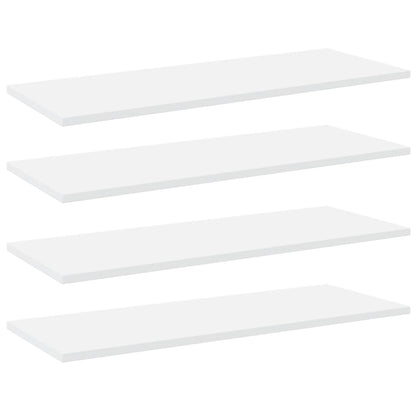 Ripiani per Libreria 4pz Bianchi 80x30x1,5 cm Legno Multistrato