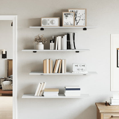 Ripiani per Libreria 4pz Bianchi 80x30x1,5 cm Legno Multistrato
