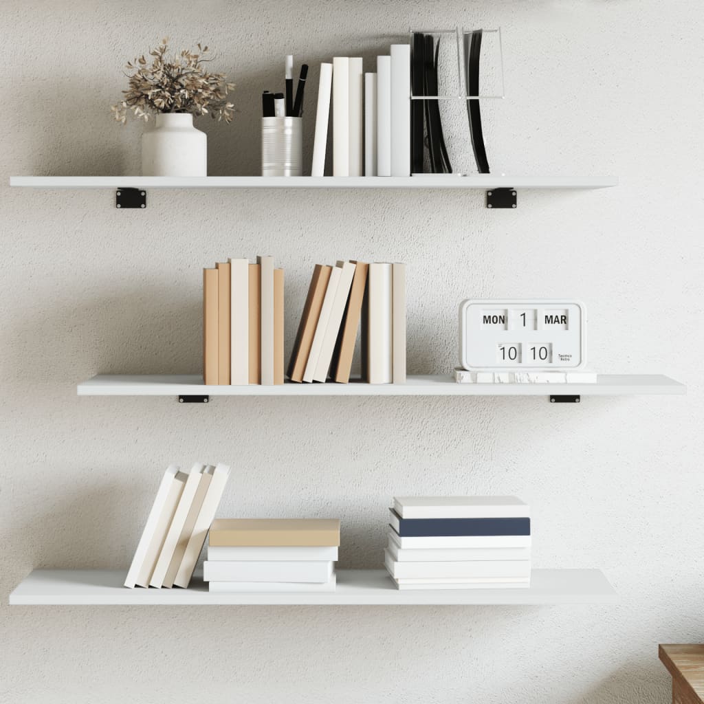 Ripiani per Libreria 4pz Bianchi 80x30x1,5 cm Legno Multistrato