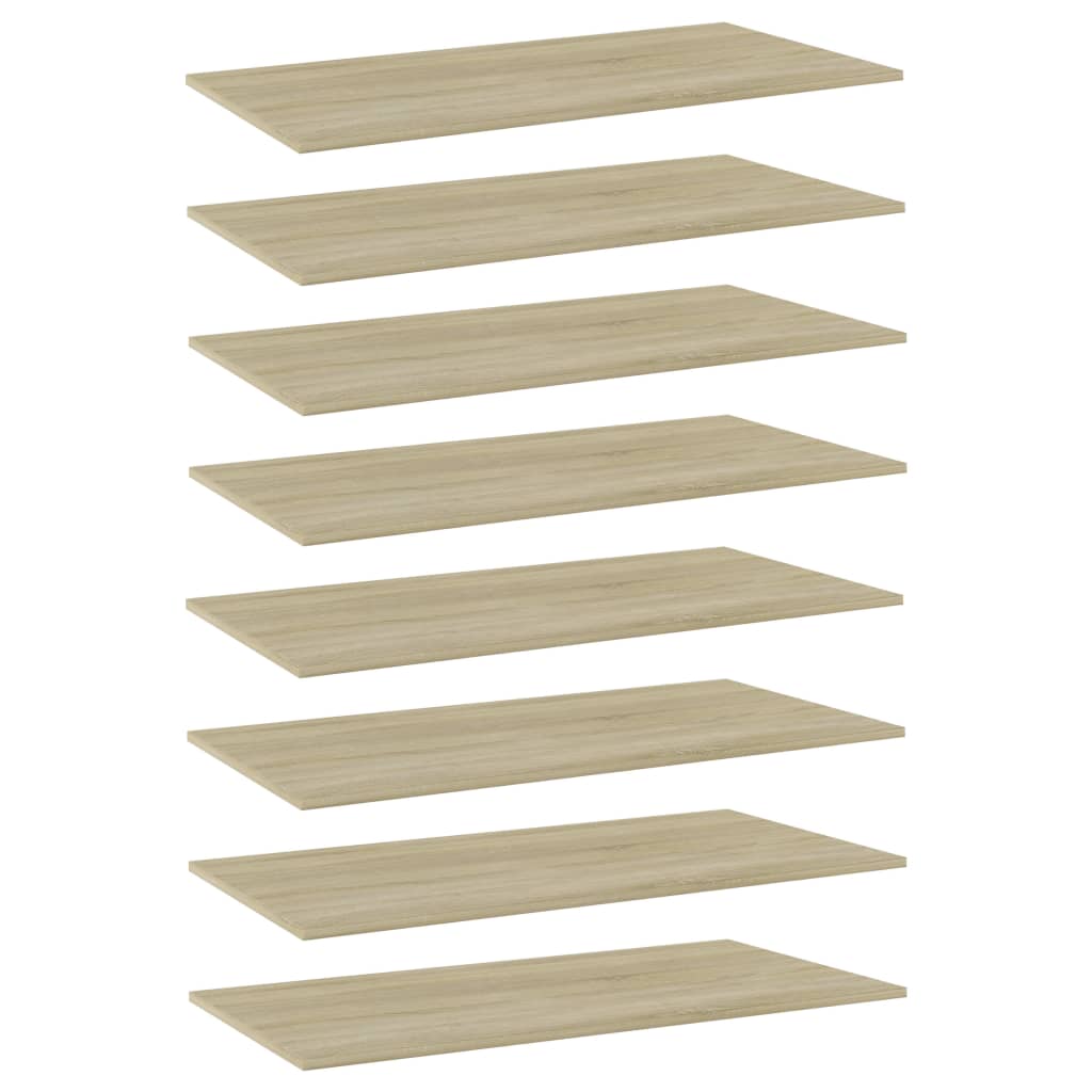 Ripiani per Libreria 8pz Rovere Sonoma 80x30x1,5cm Multistrato