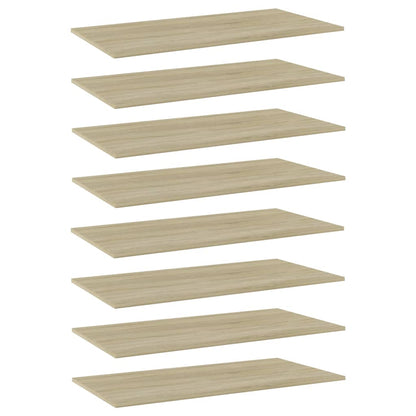 Ripiani per Libreria 8pz Rovere Sonoma 80x30x1,5cm Multistrato