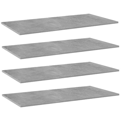 Ripiani per Libreria 4pz Grigio Cemento 80x30x1,5cm Multistrato