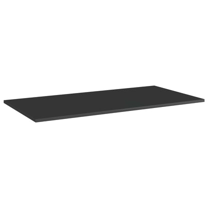 Ripiani per Libreria 4pz Nero Lucido 80x30x1,5cm Multistrato