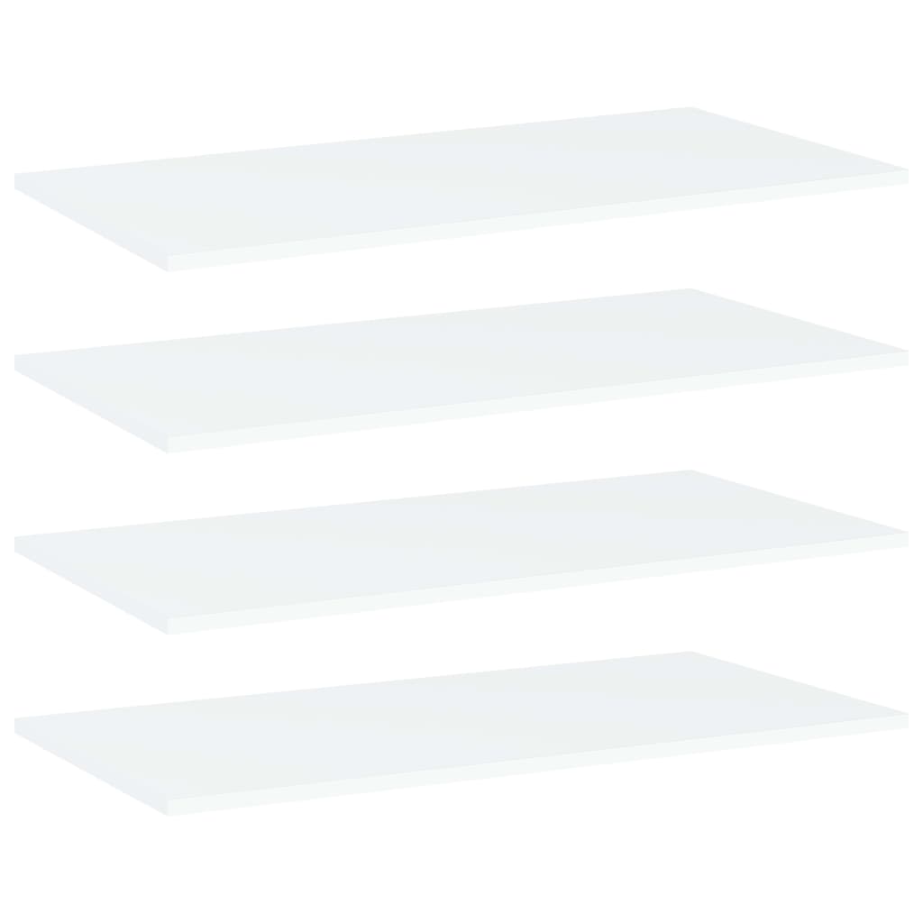 Ripiani per Libreria 4pz Bianchi 80x40x1,5 cm Legno Multistrato