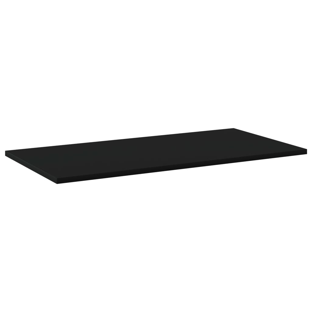 Ripiani per Libreria 4pz Neri 80x40x1,5cm in Legno Multistrato