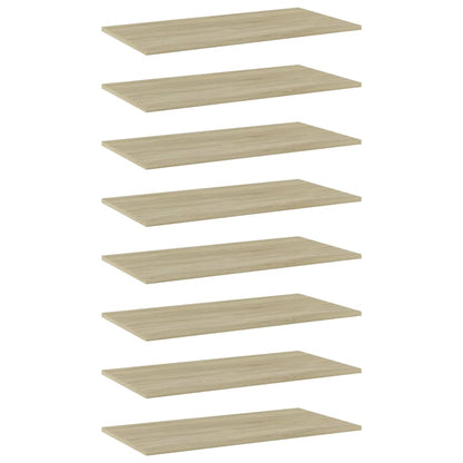 Ripiani per Libreria 8pz Rovere Sonoma 80x40x1,5cm Multistrato