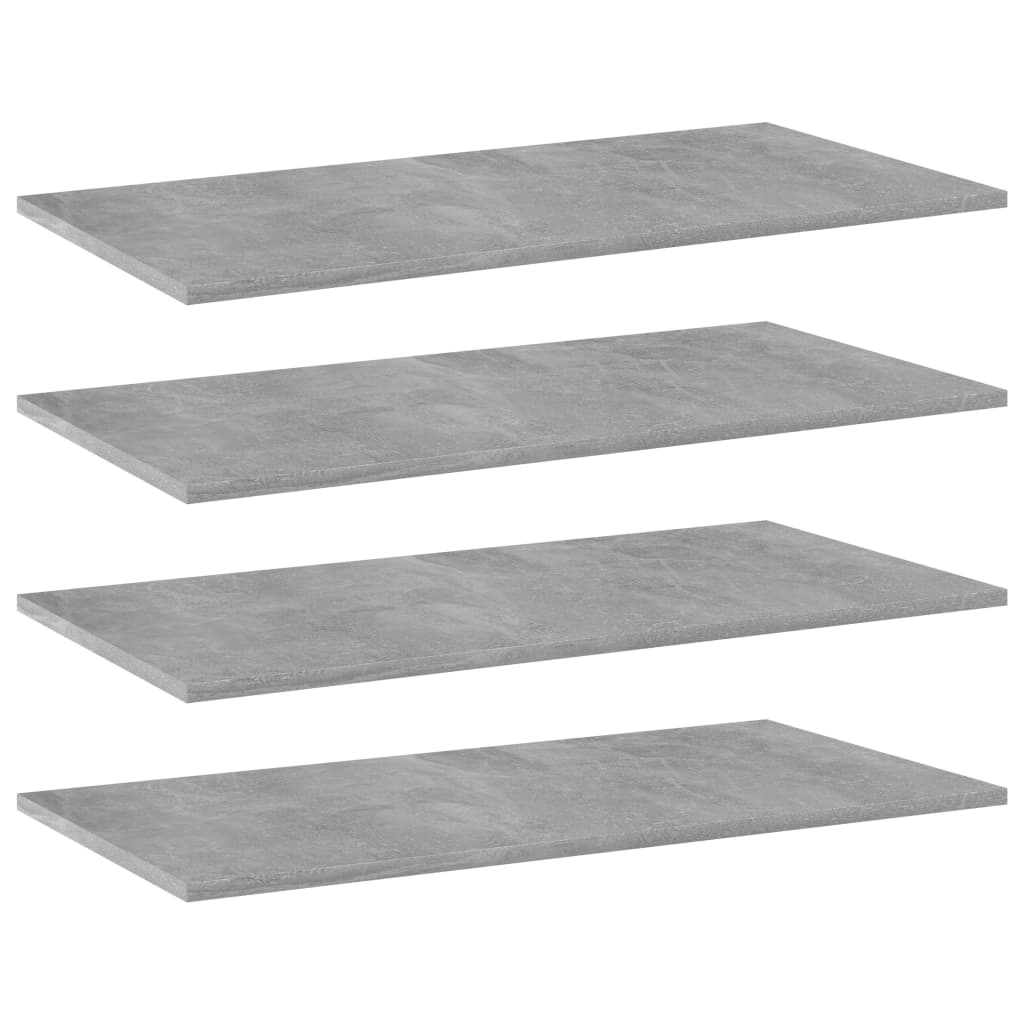 Ripiani per Libreria 4pz Grigio Cemento 80x40x1,5cm Multistrato