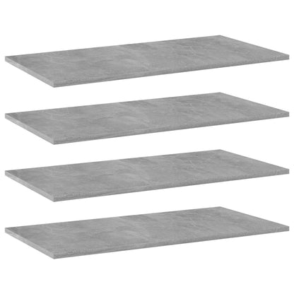 Ripiani per Libreria 4pz Grigio Cemento 80x40x1,5cm Multistrato