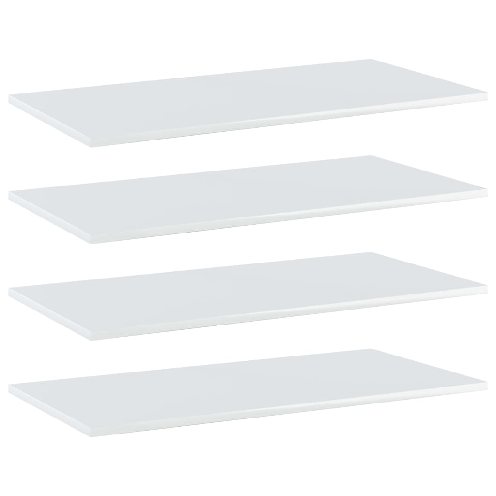 Ripiani per Libreria 4 pz Bianco Lucido 80x40x1,5cm Multistrato