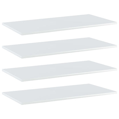 Ripiani per Libreria 4 pz Bianco Lucido 80x40x1,5cm Multistrato