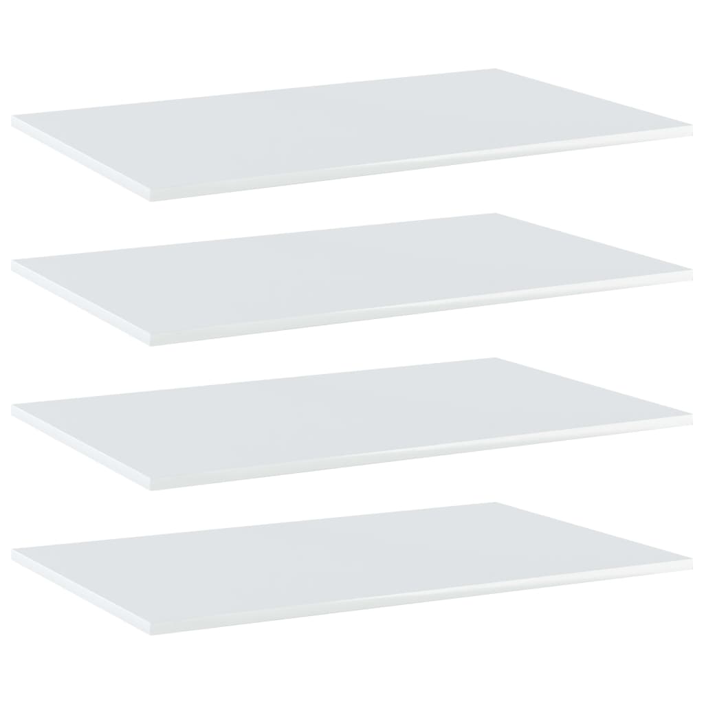 Ripiani per Libreria 4 pz Bianco Lucido 80x50x1,5cm Multistrato