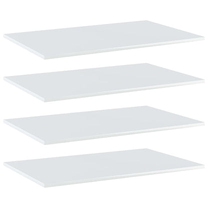 Ripiani per Libreria 4 pz Bianco Lucido 80x50x1,5cm Multistrato