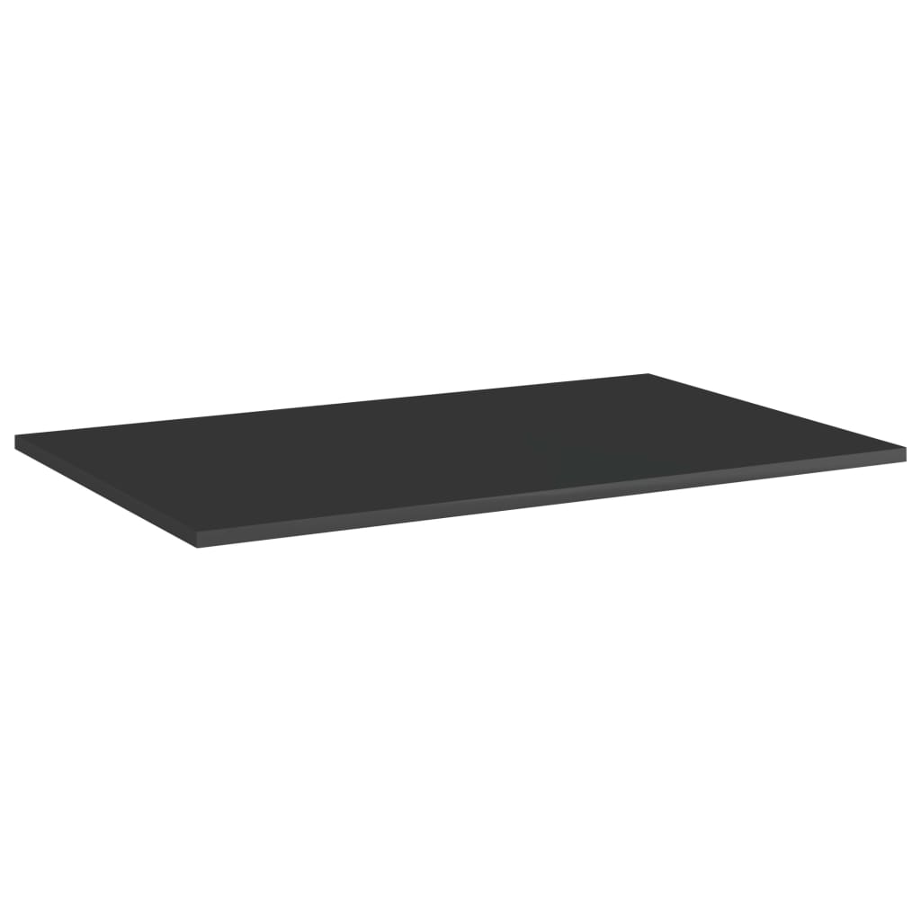 Ripiani per Libreria 4pz Nero Lucido 80x50x1,5cm Multistrato