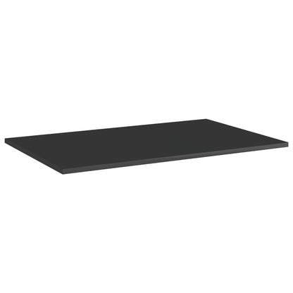 Ripiani per Libreria 4pz Nero Lucido 80x50x1,5cm Multistrato