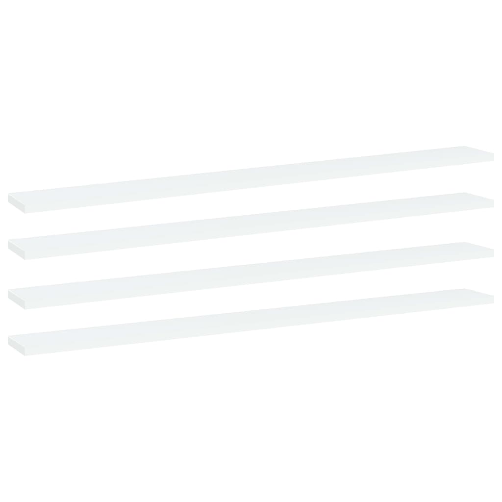 Ripiani per Libreria 4pz Bianchi 100x10x1,5cm Legno Multistrato