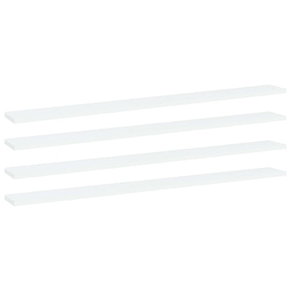 Ripiani per Libreria 4pz Bianchi 100x10x1,5cm Legno Multistrato