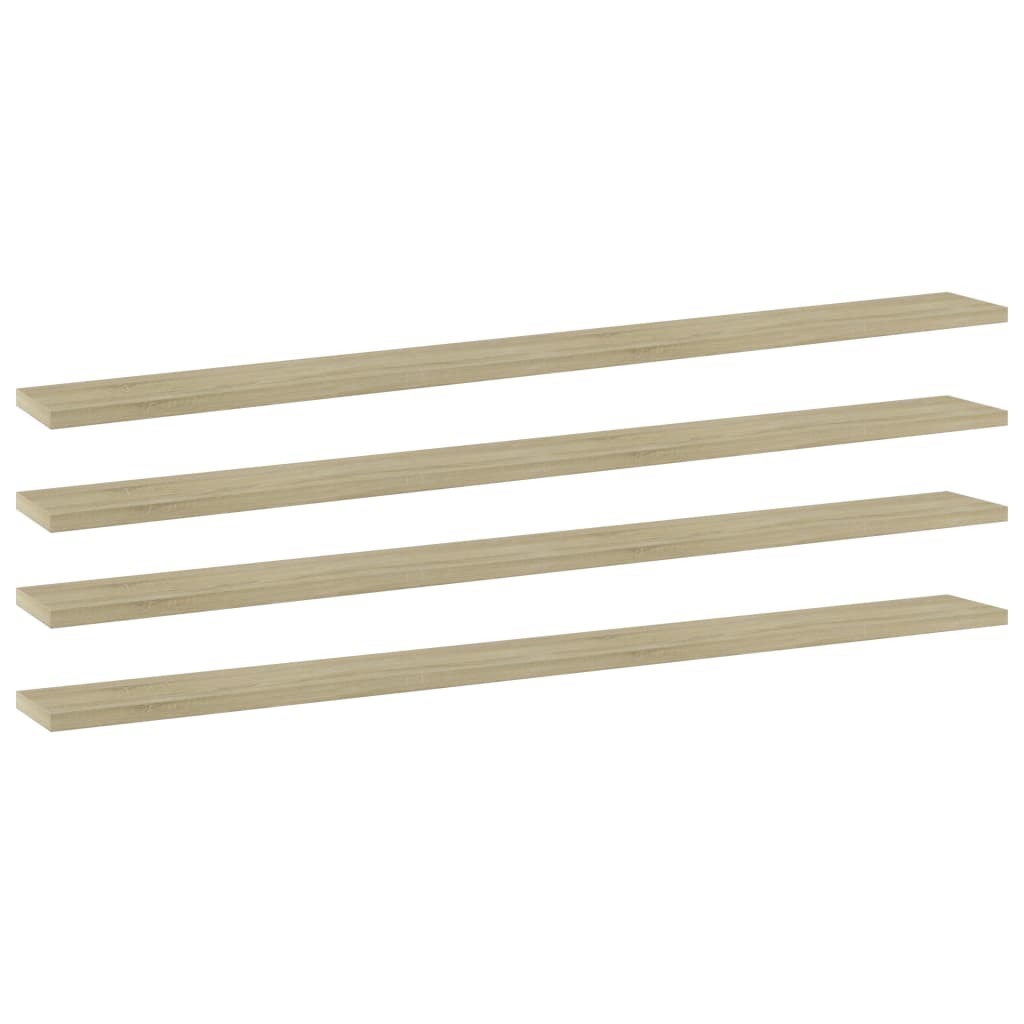 Ripiani per Libreria 4pz Rovere Sonoma 100x10x1,5cm Multistrato