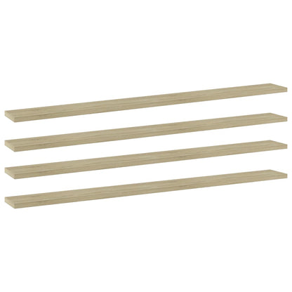 Ripiani per Libreria 4pz Rovere Sonoma 100x10x1,5cm Multistrato