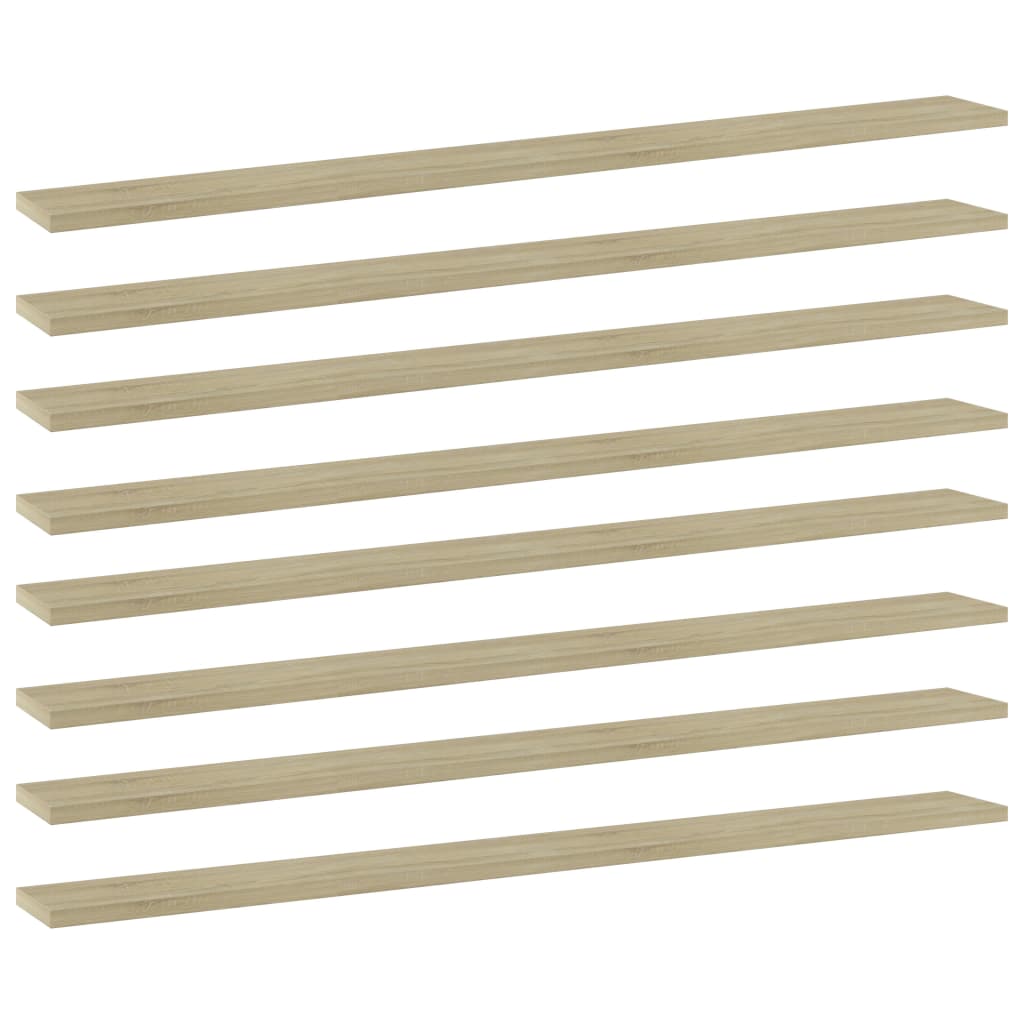 Ripiani per Libreria 8pz Rovere Sonoma 100x10x1,5cm Multistrato