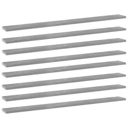 Ripiani Libreria 8pz Grigio Cemento 100x10x1,5cm Multistrato