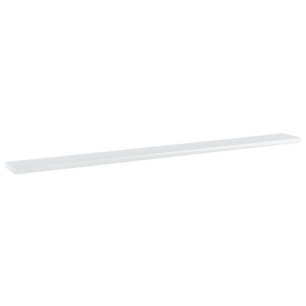 Ripiani per Libreria 4pz Bianco Lucido 100x10x1,5cm Multistrato