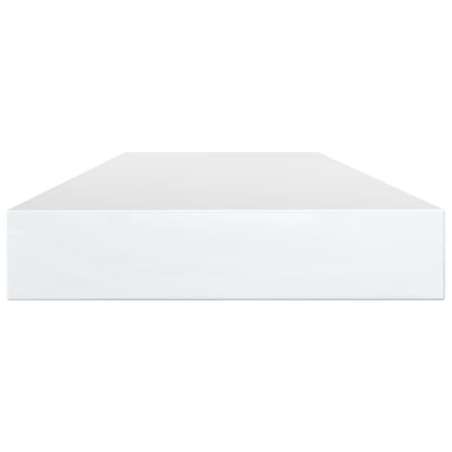 Ripiani per Libreria 4pz Bianco Lucido 100x10x1,5cm Multistrato