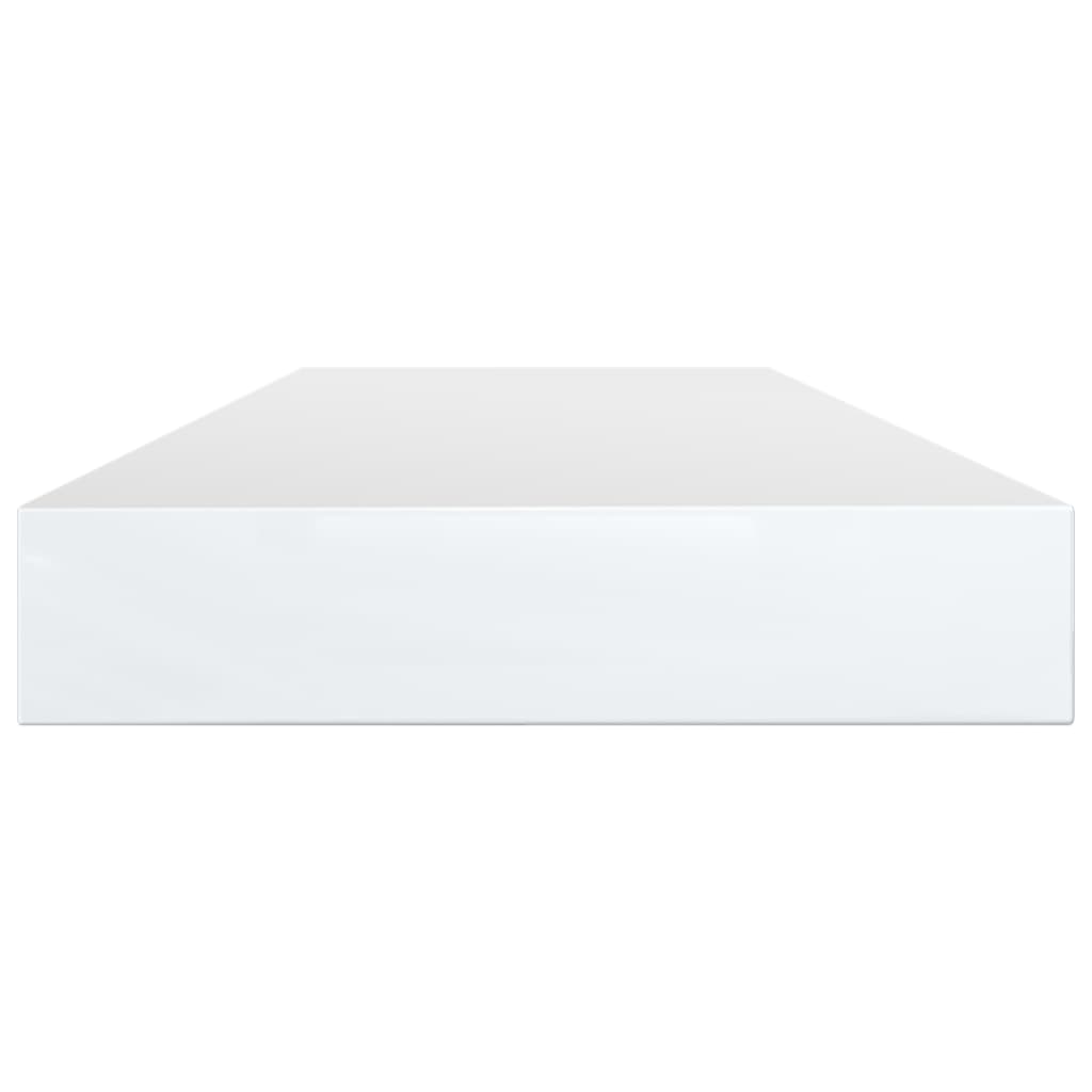 Ripiani per Libreria 8pz Bianco Lucido 100x10x1,5cm Multistrato