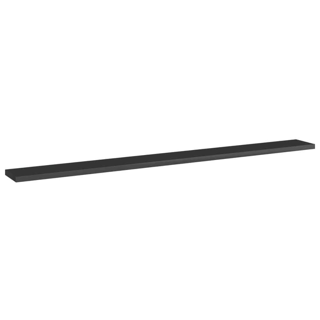 Ripiani per Libreria 4pz Nero Lucido 100x10x1,5cm Multistrato