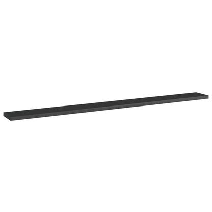 Ripiani per Libreria 4pz Nero Lucido 100x10x1,5cm Multistrato