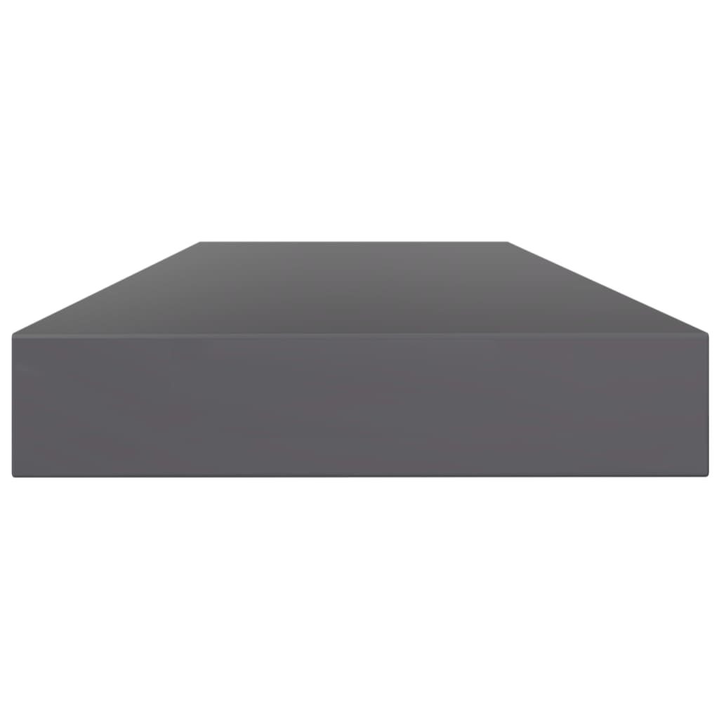 Ripiani per Libreria 4pz Grigio Lucido 100x10x1,5cm Multistrato