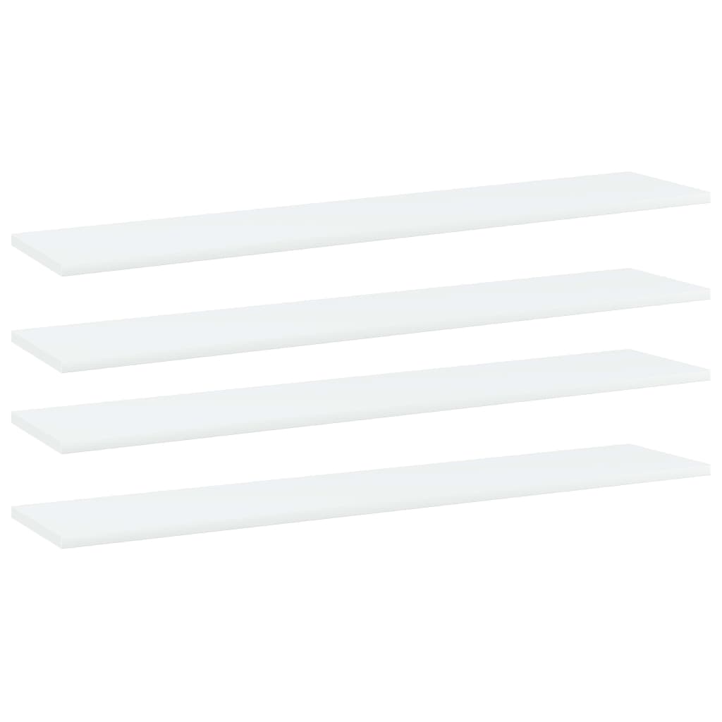 Ripiani per Libreria 4pz Bianchi 100x20x1,5cm Legno Multistrato