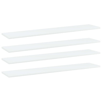 Ripiani per Libreria 4pz Bianchi 100x20x1,5cm Legno Multistrato