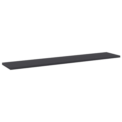 Ripiani per Libreria 8pz Grigi 100x20x1,5cm Legno Multistrato