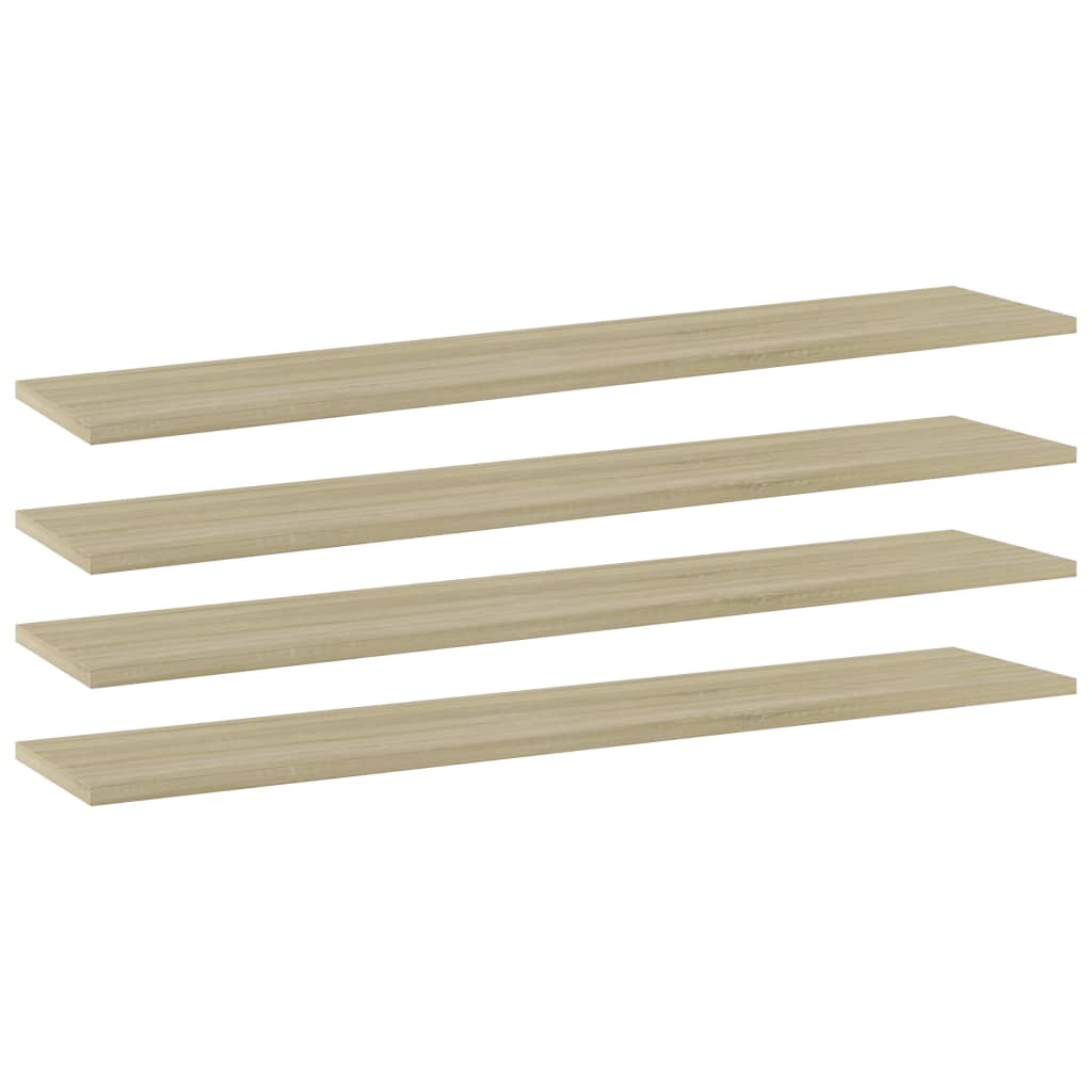 Ripiani per Libreria 4pz Rovere Sonoma 100x20x1,5cm Multistrato