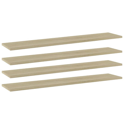 Ripiani per Libreria 4pz Rovere Sonoma 100x20x1,5cm Multistrato