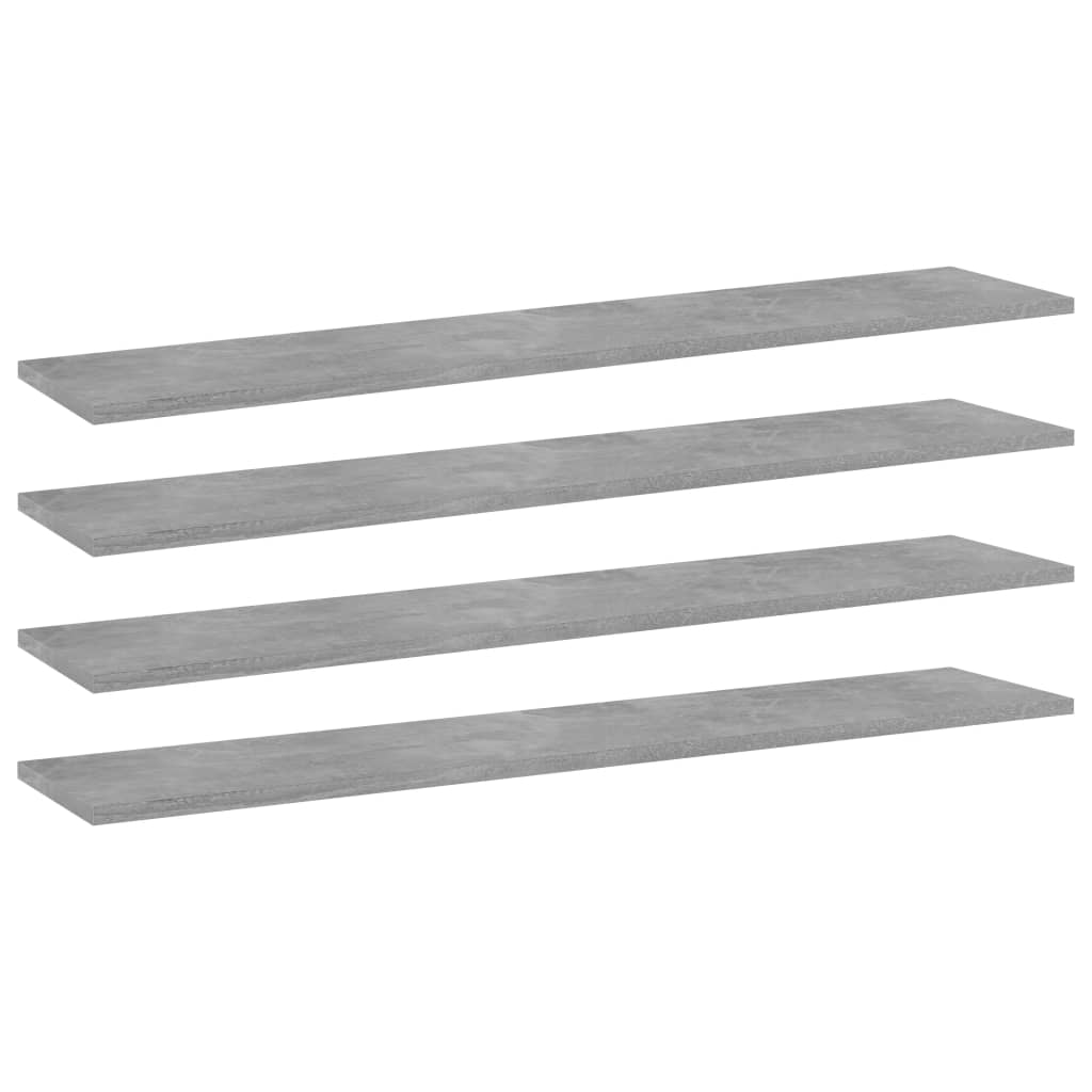 Ripiani Libreria 4pz Grigio Cemento 100x20x1,5cm Multistrato