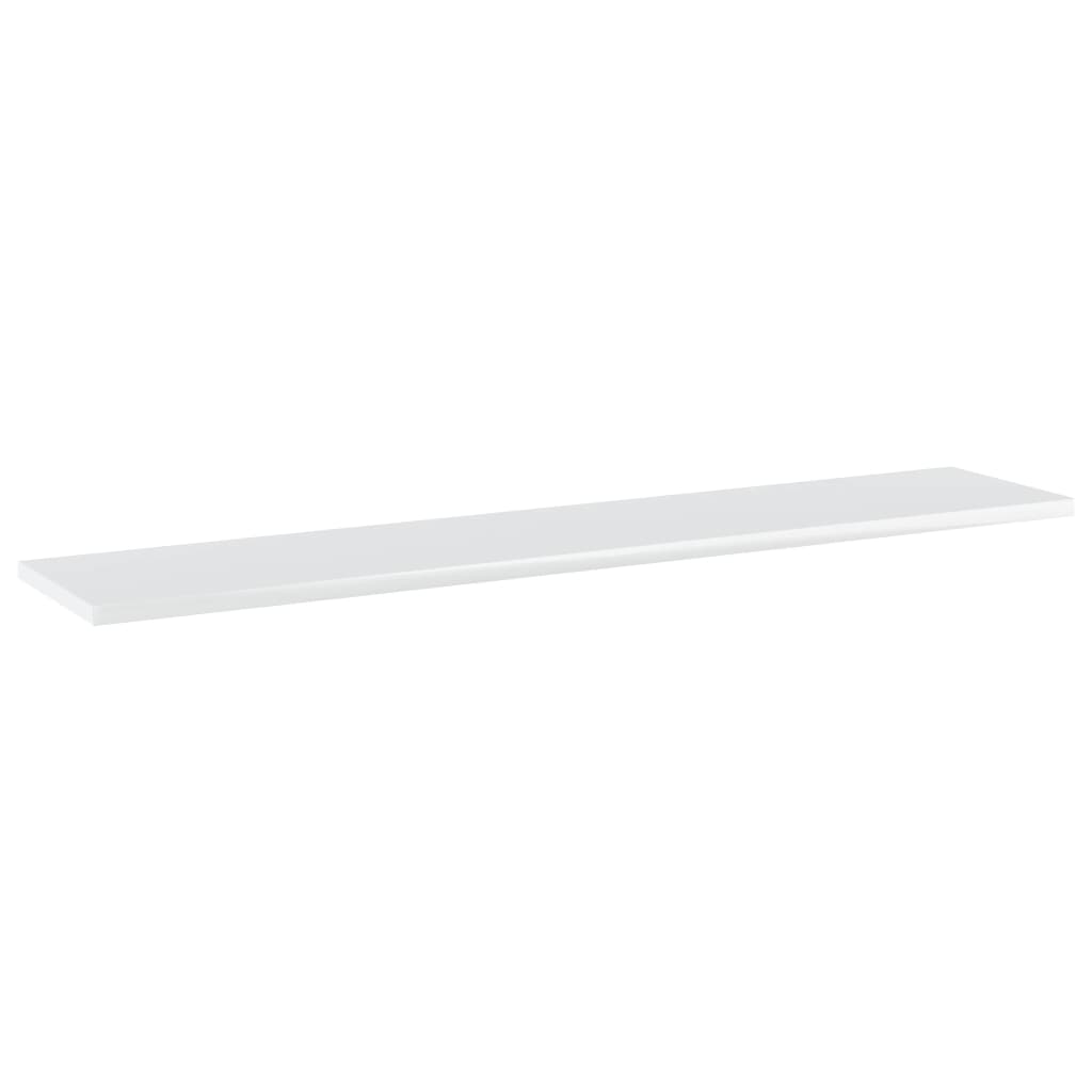 Ripiani per Libreria 4pz Bianco Lucido 100x20x1,5cm Multistrato