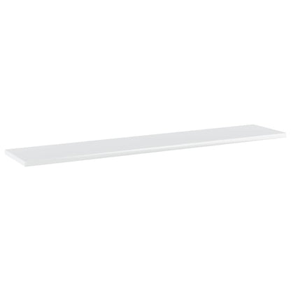Ripiani per Libreria 4pz Bianco Lucido 100x20x1,5cm Multistrato