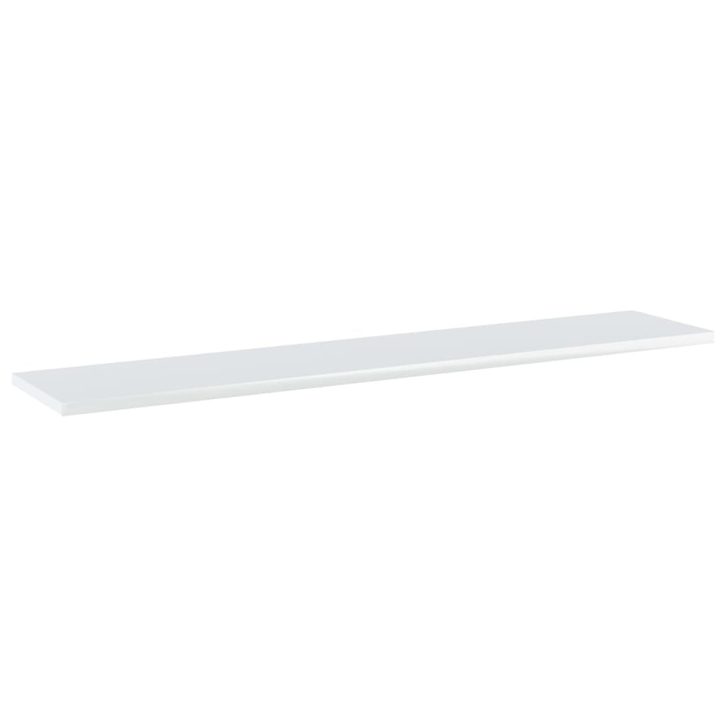 Ripiani per Libreria 8pz Bianco Lucido 100x20x1,5cm Multistrato