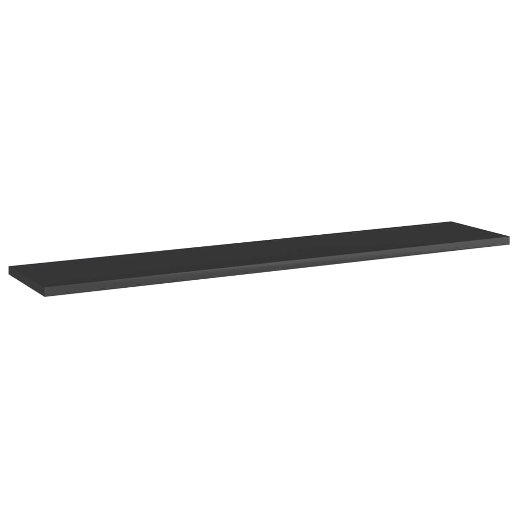 Ripiani per Libreria 4pz Nero Lucido 100x20x1,5cm Multistrato