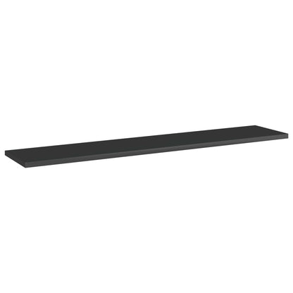 Ripiani per Libreria 8pz Nero Lucido 100x20x1,5cm Multistrato