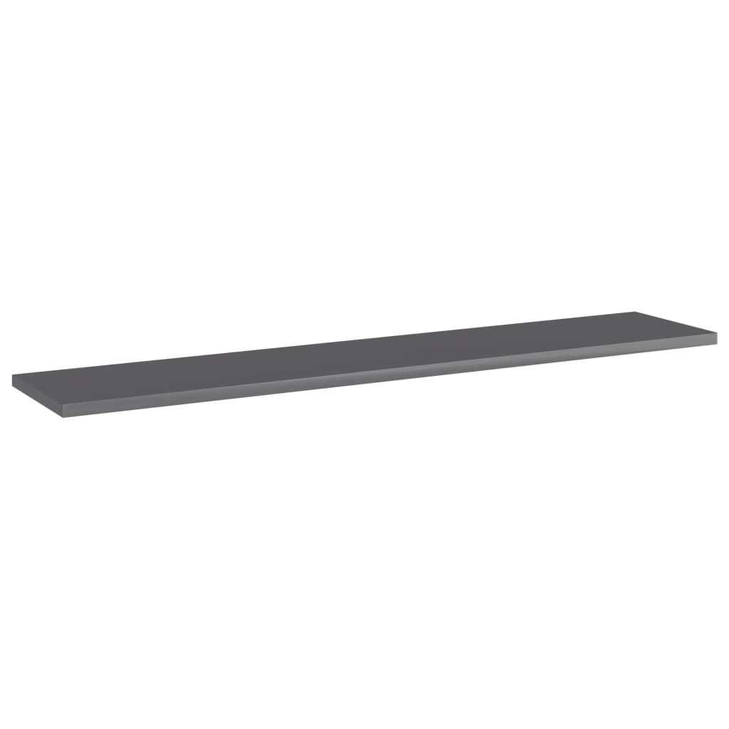 Ripiani per Libreria 4pz Grigio Lucido 100x20x1,5cm Multistrato