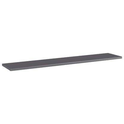 Ripiani per Libreria 8pz Grigio Lucido 100x20x1,5cm Multistrato