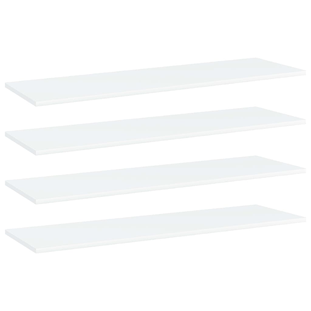 Ripiani per Libreria 4pz Bianchi 100x30x1,5cm Legno Multistrato