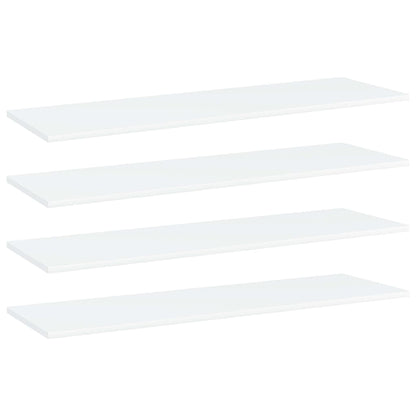 Ripiani per Libreria 4pz Bianchi 100x30x1,5cm Legno Multistrato