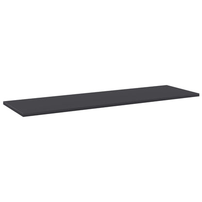 Ripiani per Libreria 8pz Grigi 100x30x1,5cm Legno Multistrato