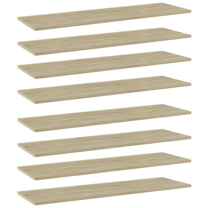 Ripiani per Libreria 8pz Rovere Sonoma 100x30x1,5cm Multistrato