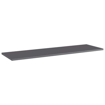 Ripiani per Libreria 4pz Grigio Lucido 100x30x1,5cm Multistrato